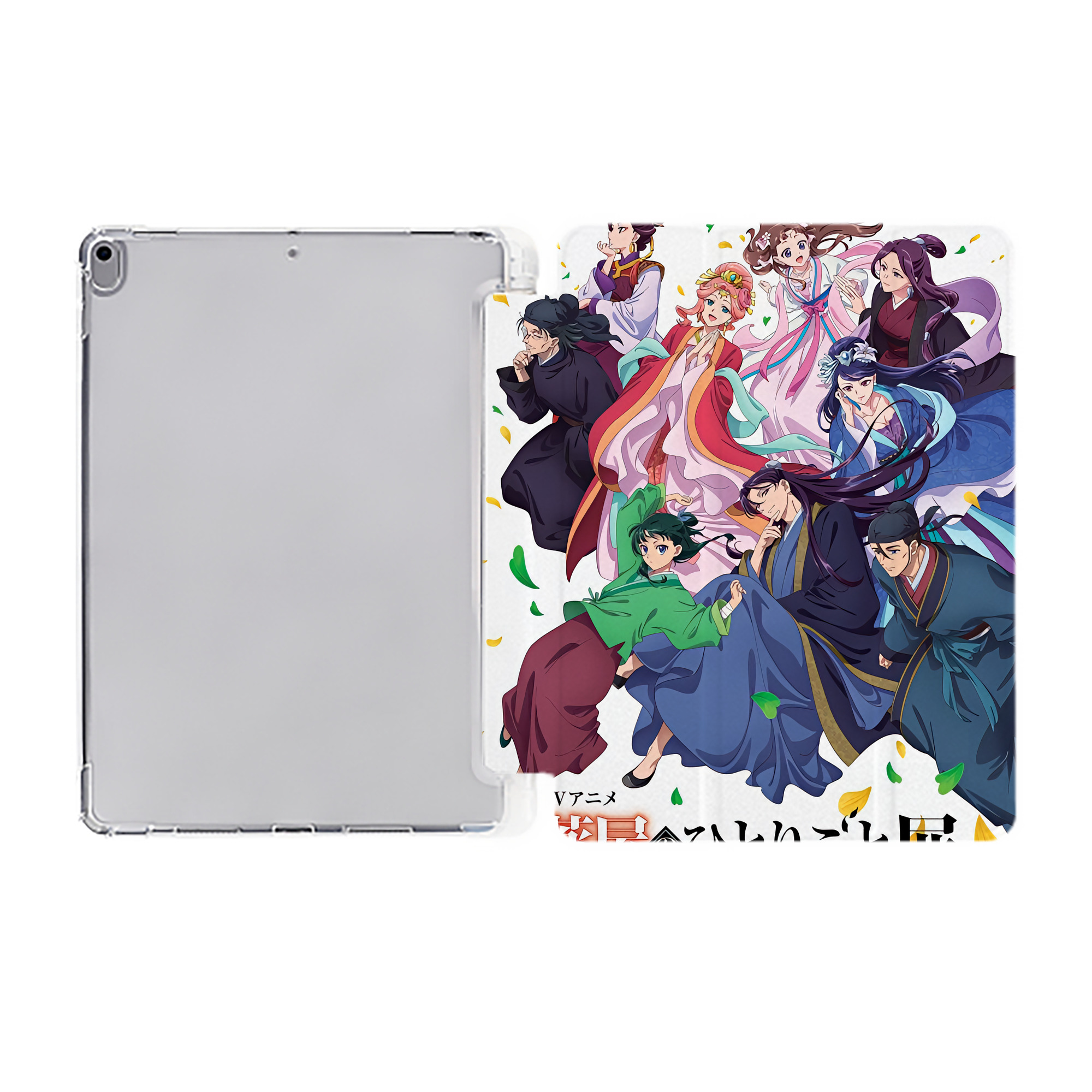 （画像用） 薬屋のひとりごと The Apothecary Diaries IPad ケース ペン収納付き 三つ折りスタンド PUレザー×シリコン 対応機種9.5/10.5/10.9インチ